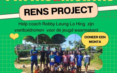 Inzamelen voetbalschoenen voor Rens project(Suriname)